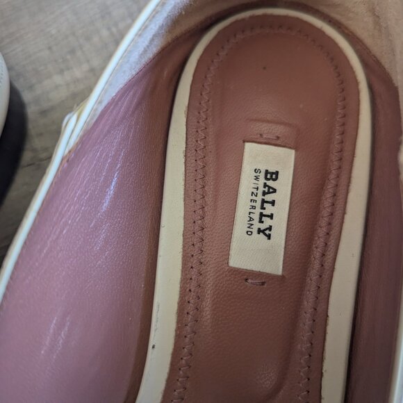 Bally Janelle Buckled Leather Convertible Babouche Slipper Loafers in Bone - Picture 5 of 11